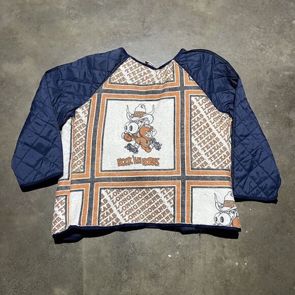 Vintage 80s University of Texas Navy Liner Homemade Jacket - Picture 3 of 4